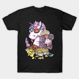 Unicorn Rosy at the cinema - Version T-Shirt